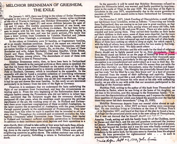 106b Brenneman history