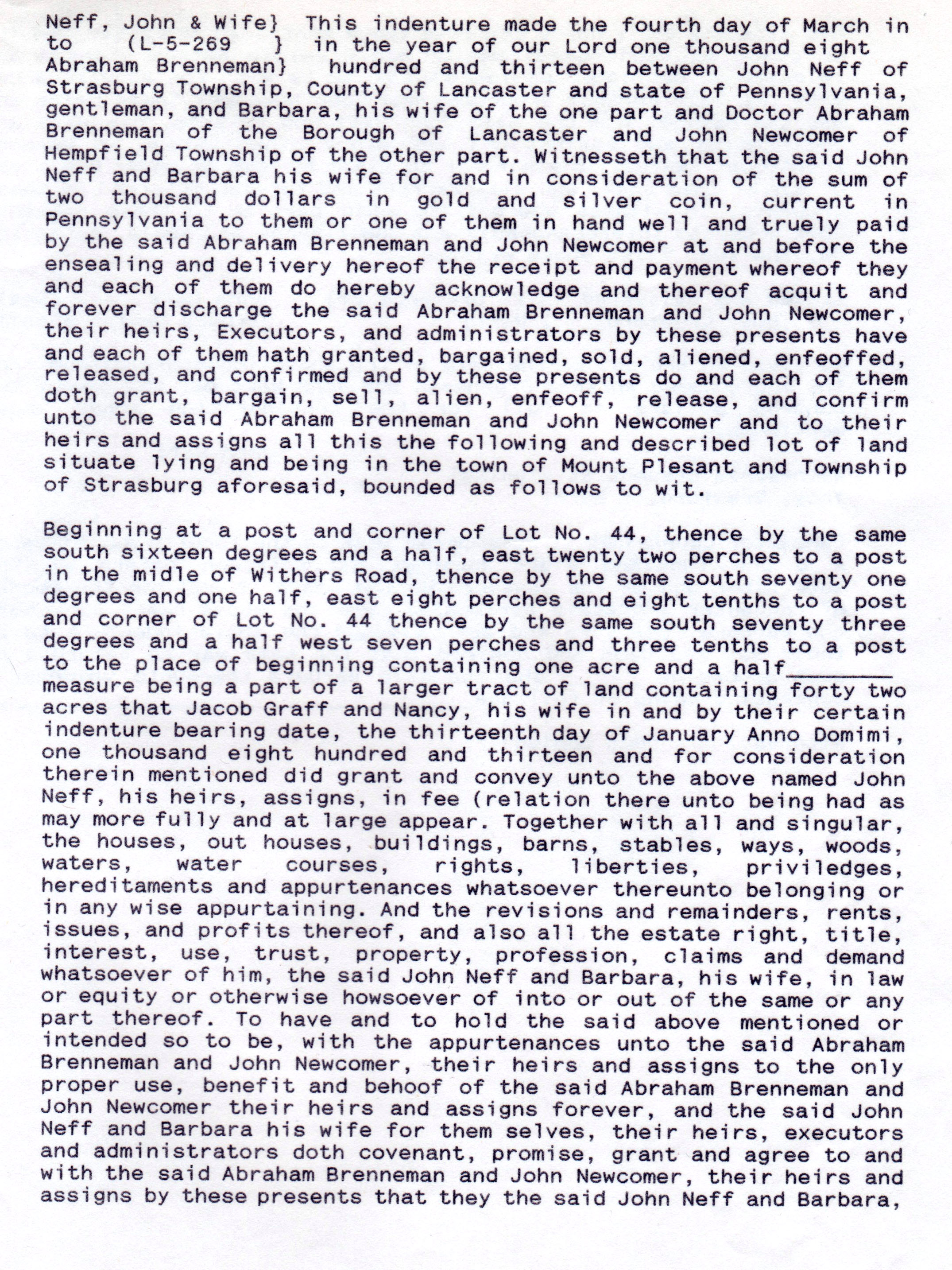 061a Neff sale to Brenneman